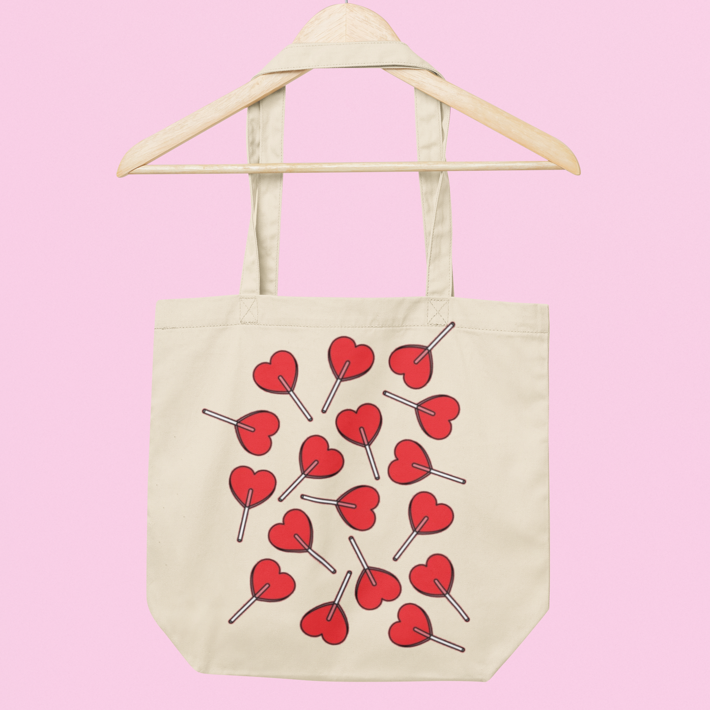 Heart lollipop tote bag